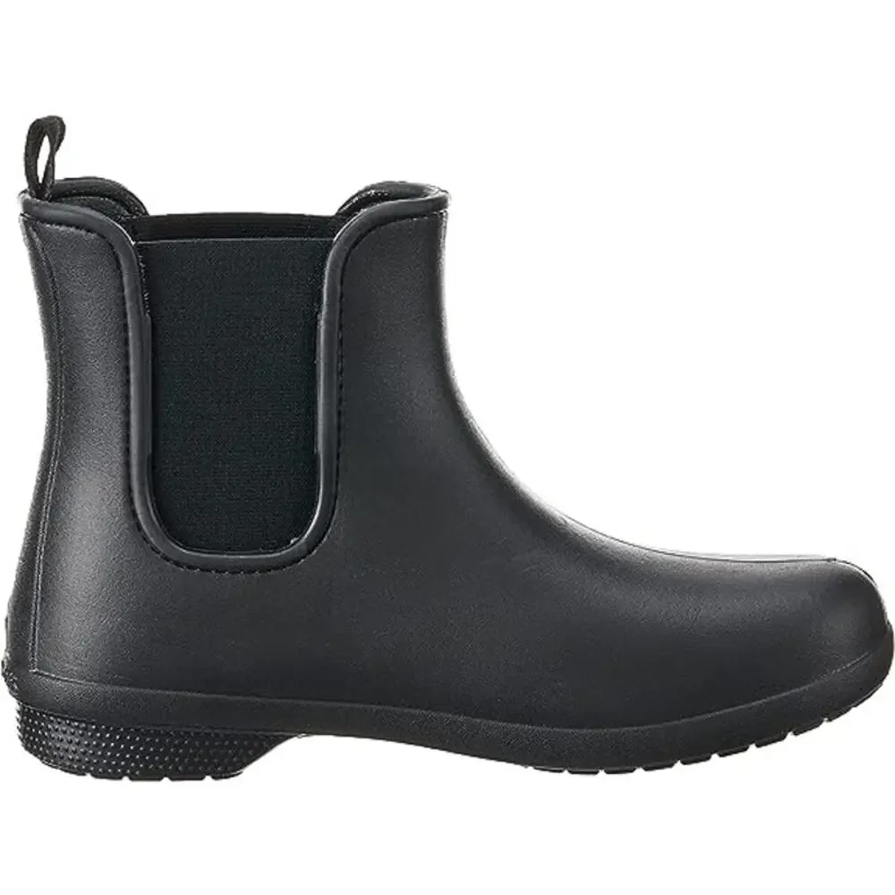 NEW Crocs Black Freesail Chelsea Ankle Rain Boot Booties Women's Size 4